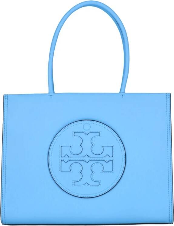 TORY BURCH Blauwe Stijlvolle Handtas met Logo Detail Blauw Dames