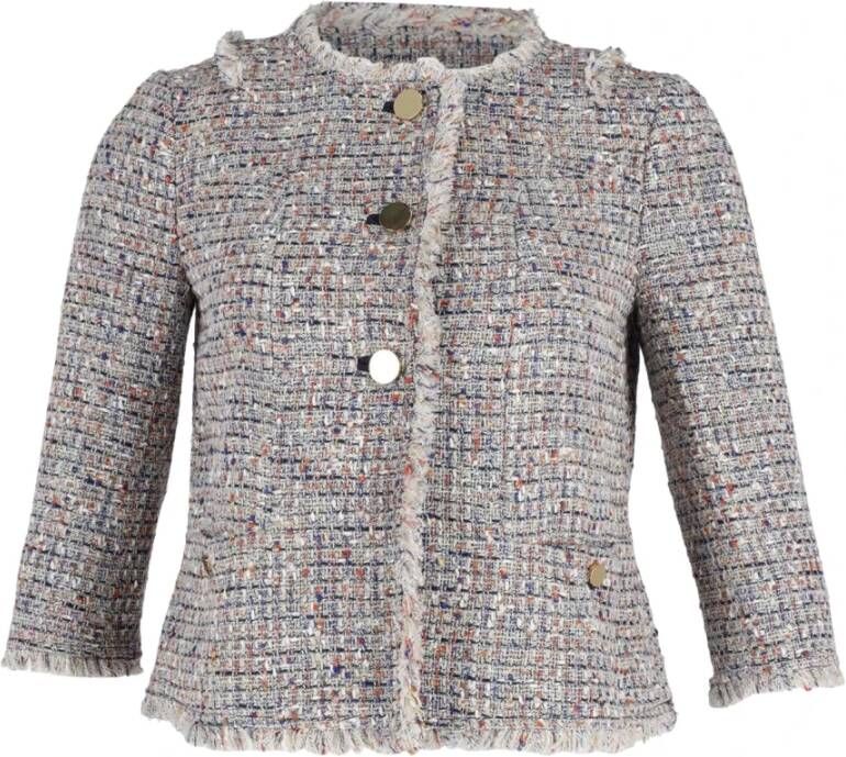 TORY BURCH Emma Tweed Jacket in Multicolor Acrylic Meerkleurig Dames