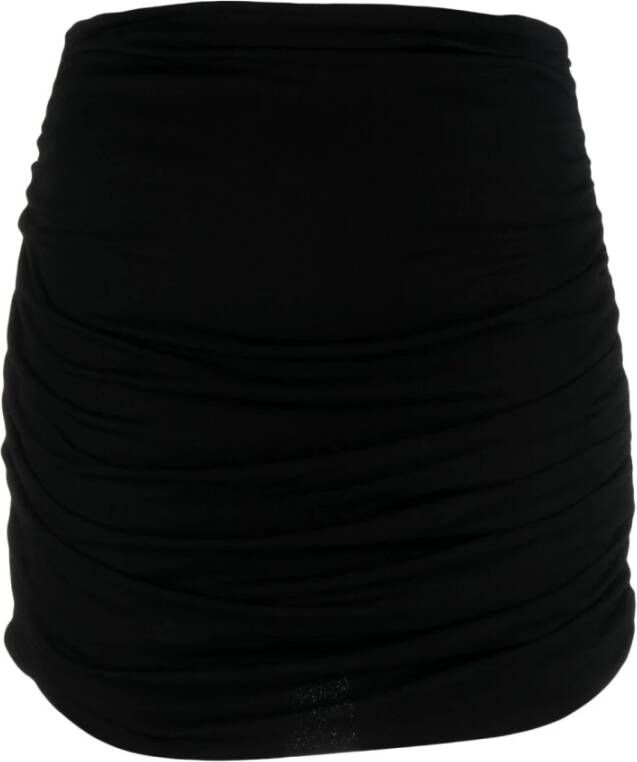 TORY BURCH Zwarte Gerimpelde Hoge Taille Minirok Black Dames