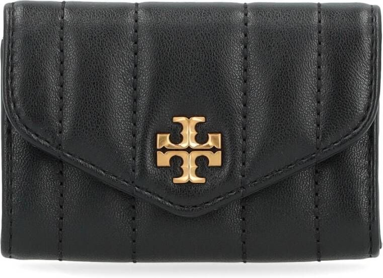 TORY BURCH Gewatteerde Leren Kaarthouder in Zwart Black Dames