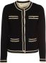 TORY BURCH Zwarte Wollen Cardigan met Logo-Knopen Black Dames - Thumbnail 1