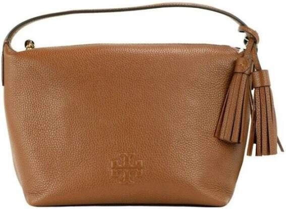 TORY BURCH Thea Small Moose Leren Schoudertas Brown Dames
