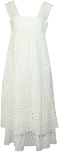 TORY BURCH Hermosa Dress in White Cotton Wit Dames