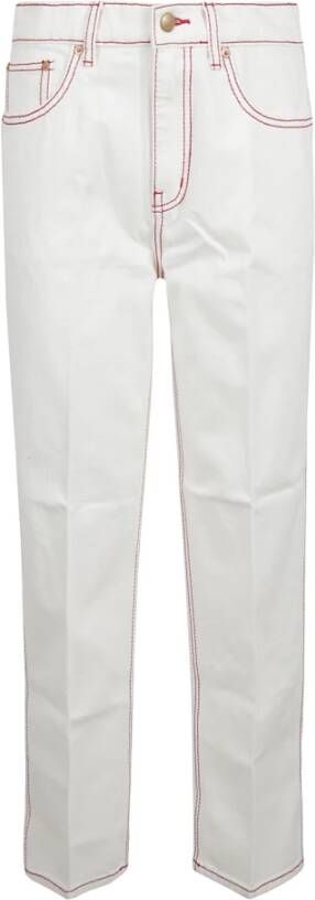 TORY BURCH High-Rise Straight Jeans White Dames