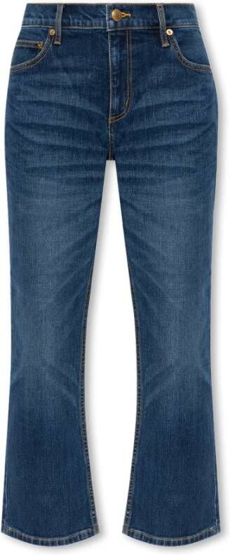TORY BURCH Blauwe Jeans met 3 5 cm Hak Blue Dames