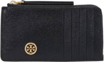 TORY BURCH Klassieke Zwarte Kaarthouder voor Georganiseerde Kaarten Zwart Dames