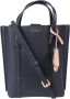 TORY BURCH Perry Korrelig Leren Handtas met Logo Black Dames - Thumbnail 1
