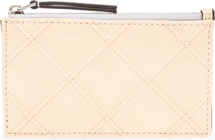 TORY BURCH Leren kaarthouder Beige Dames