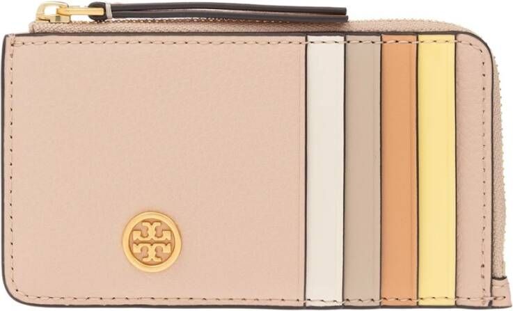 TORY BURCH Leren kaarthouder Roze Dames