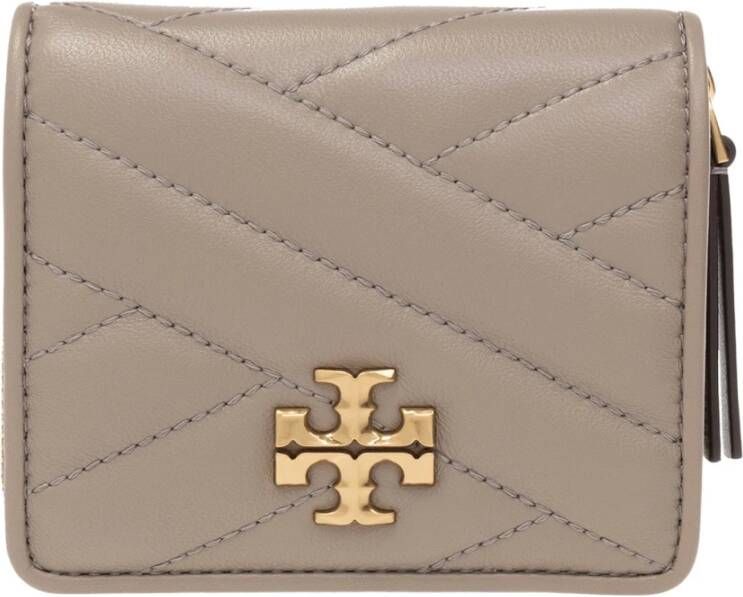 TORY BURCH Leren portemonnee Grijs Dames