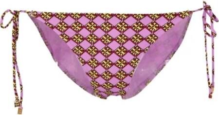 TORY BURCH Lilac Bedrukte String Bikini Onderstuk Purple Dames
