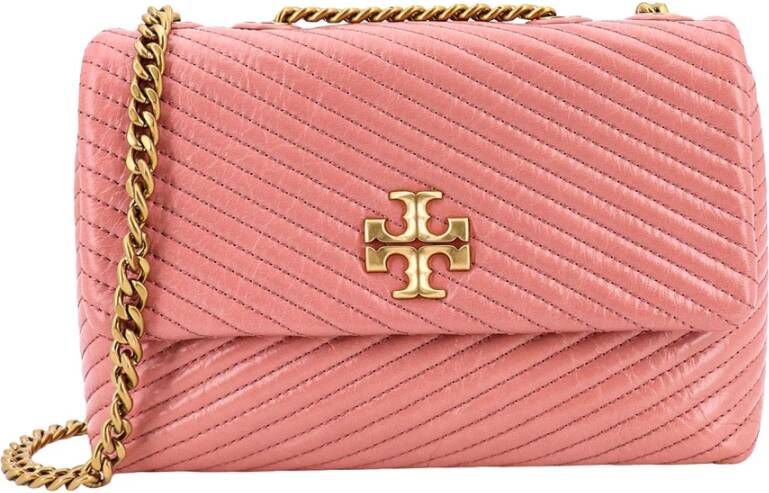 TORY BURCH Matelassé Leren Schoudertas Roze Dames