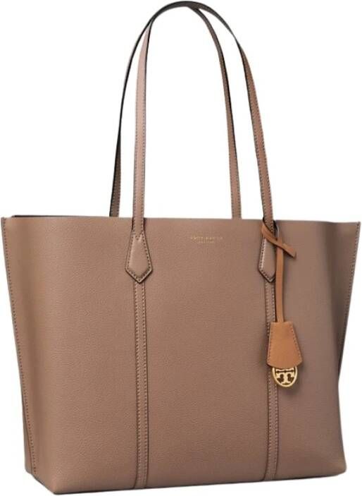 TORY BURCH Perry Triple-Compartment Tote Bag Beige Dames