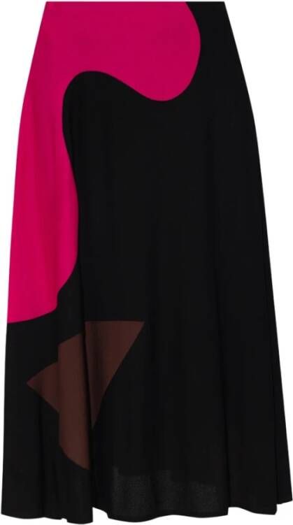 TORY BURCH Pop-Art Print Midi Rok Zwart Dames