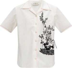 TORY BURCH Shirt with decorative appliqu�s Wit Dames