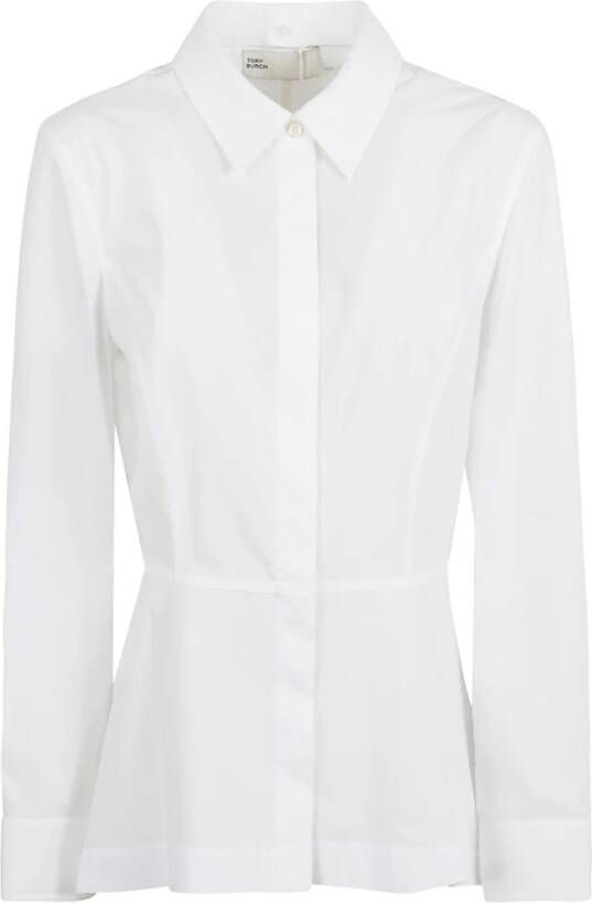 TORY BURCH Op maat gemaakt poplin overhemd wit White Dames
