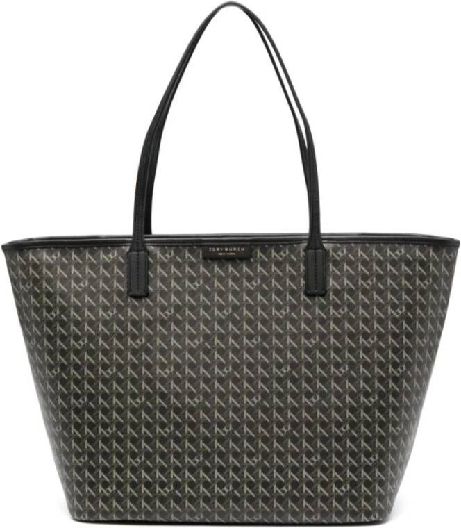 TORY BURCH Ever-Ready Printed Coated Canvas Tote Tas Black Dames