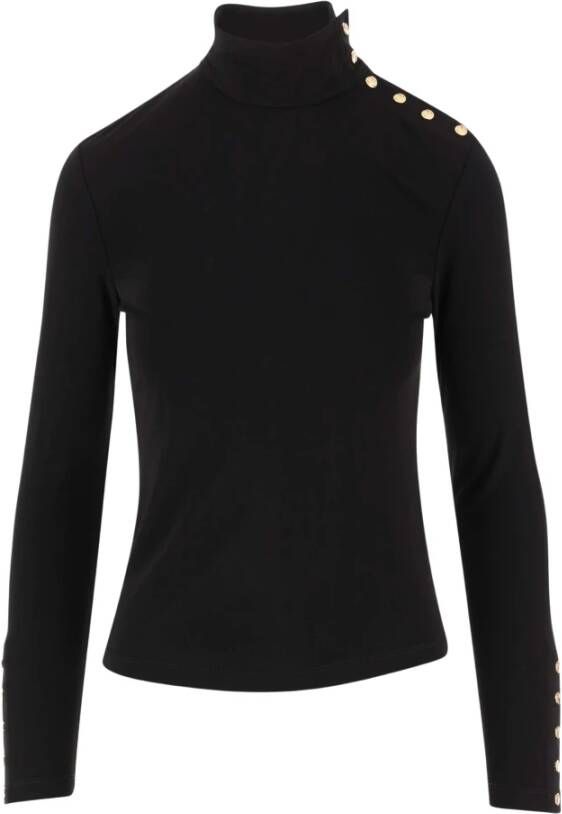 TORY BURCH Zwarte Jersey Turtleneck Sweaters Black Dames