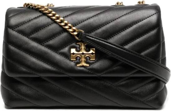 TORY BURCH Stijlvolle Leren Schoudertas voor Vrouwen Black Dames