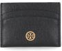 TORY BURCH Stijlvolle Saffiano Leren Kaarthouder voor Vrouwen Zwart Dames - Thumbnail 1