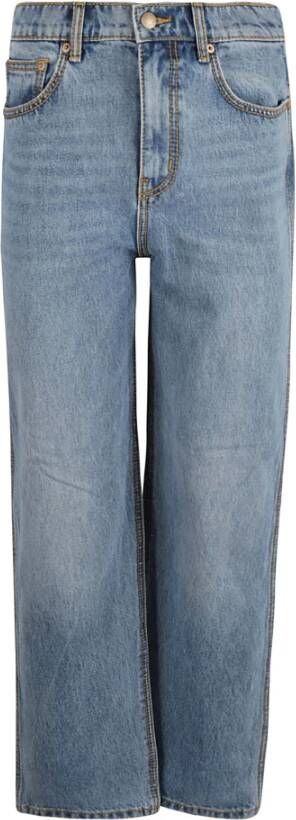 TORY BURCH Straight jeans met hoge taille Blauw Dames