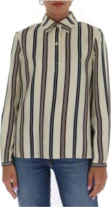 TORY BURCH striped silk shirt Wit Dames