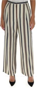 TORY BURCH striped silk trousers Wit Dames