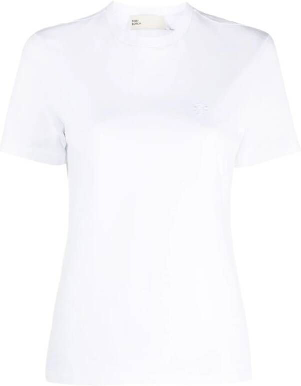 TORY BURCH T-shirt met logo White Dames
