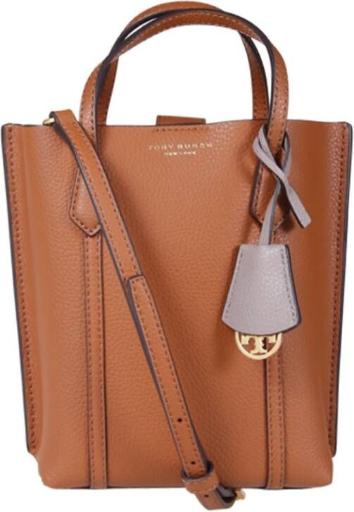 TORY BURCH Stijlvolle Perry Mini S Tote in 905 Light Umber Brown Dames