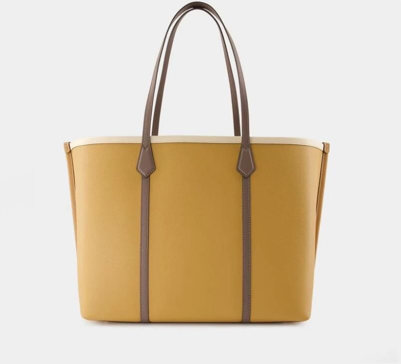 TORY BURCH Totes & shoppers Perry Color-Block Shopper Bag Leather Brown in bruin - Foto 4