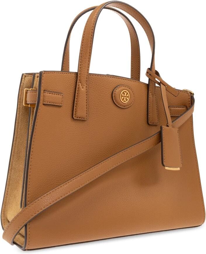 TORY BURCH Gepolijste Leren Schoudertas met Klep Brown Dames - Foto 8