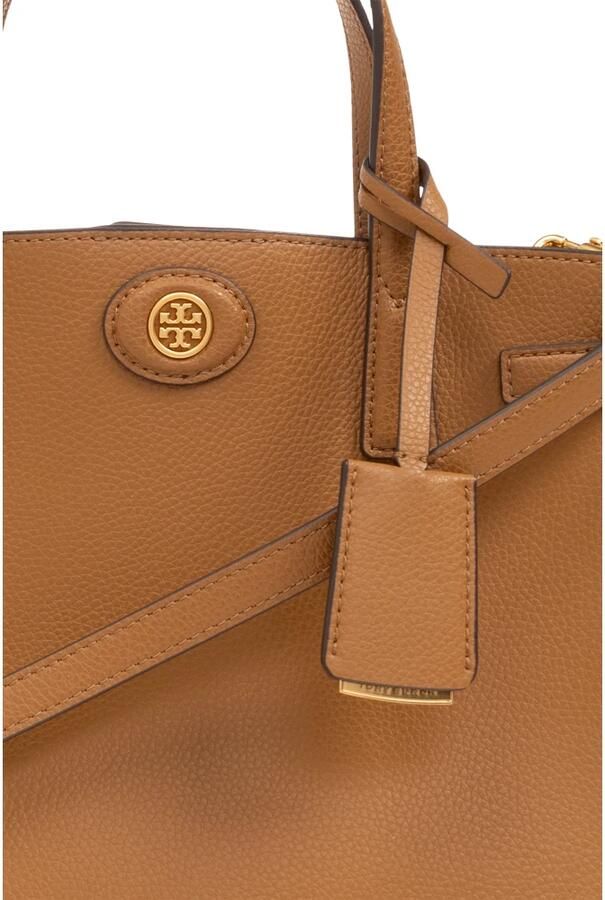TORY BURCH Gepolijste Leren Schoudertas met Klep Brown Dames - Foto 10