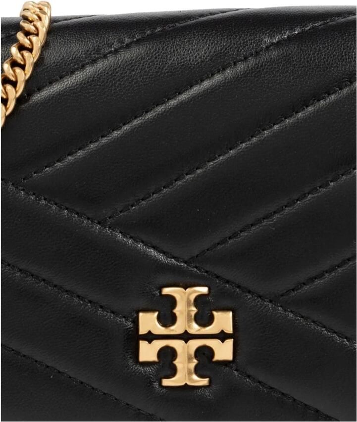 TORY BURCH Zwarte Chevron Gestikte Portemonnee met Ketting Black Dames - Foto 2