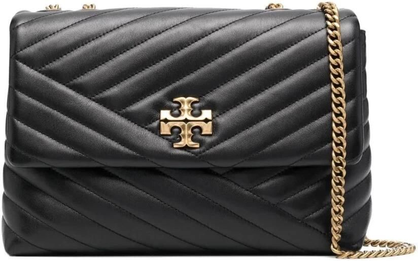 TORY BURCH Chevron Schoudertas van Zwart Leer Black Dames - Foto 2