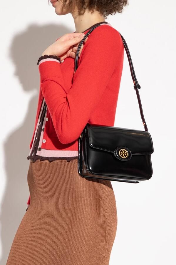 TORY BURCH Hobo bags Robinson Spazzolato Convertible Shoulder Bag in zwart - Foto 9