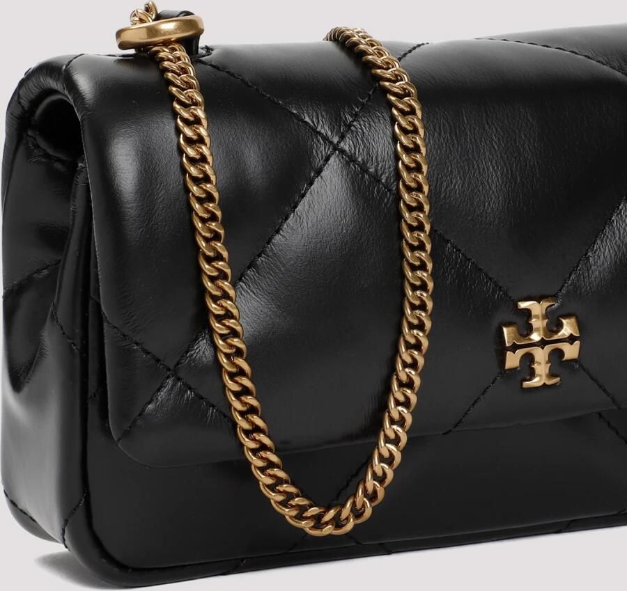 TORY BURCH Gewatteerde leren mini tas met metalen logo Black Dames - Foto 4