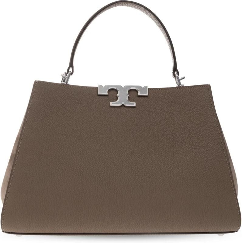 TORY BURCH Hobo bags Spacious Pebbled Leather Handbag With Suede Accent in grijs - Foto 2