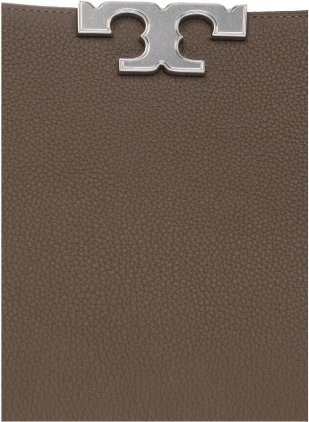 TORY BURCH Hobo bags Spacious Pebbled Leather Handbag With Suede Accent in grijs - Foto 3