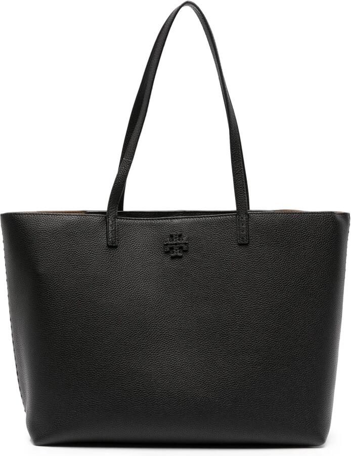 TORY BURCH Totes Mcgraw' Black Tote Bag Wit Double T Detail In Grai in zwart - Foto 4