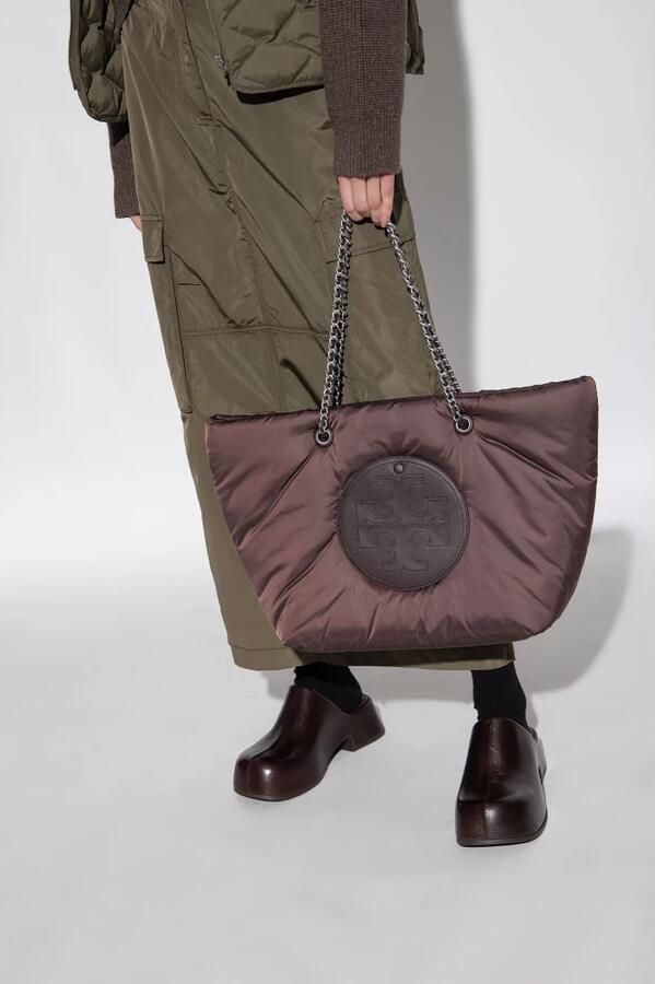 TORY BURCH Shoppers Ella Puffy Chain Tote in bruin - Foto 4