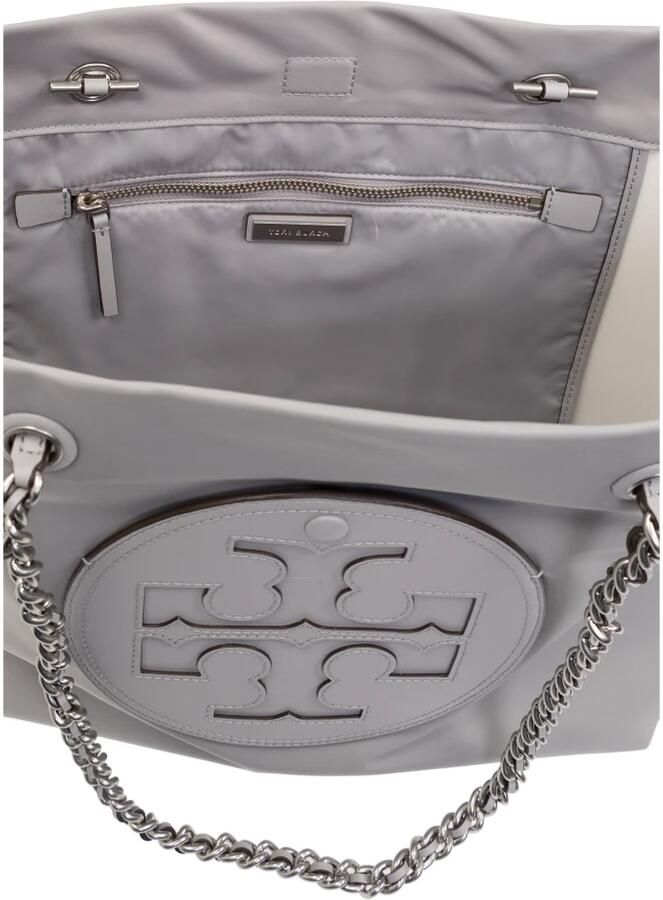 TORY BURCH Grijze Nylon Tote Tas met Ketting Handvatten Gray Dames - Foto 5
