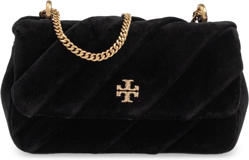 TORY BURCH Crossbody bags Kira Draped Velvet Mini Flap Bag in zwart