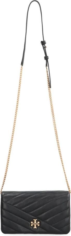 TORY BURCH Zwarte Chevron Gestikte Portemonnee met Ketting Black Dames - Foto 12