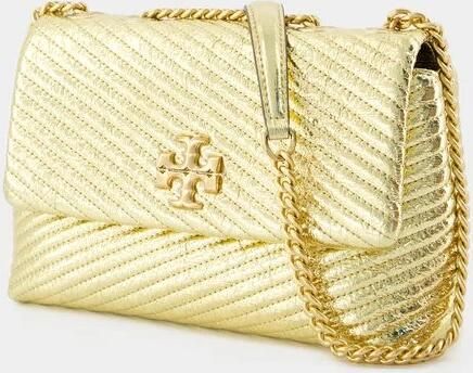 TORY BURCH Hobo bags Kira Moto Small Shoulder Bag Leather Gold in goud - Foto 9