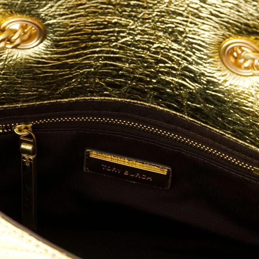 TORY BURCH Hobo bags Kira Moto Small Shoulder Bag Leather Gold in goud - Foto 2