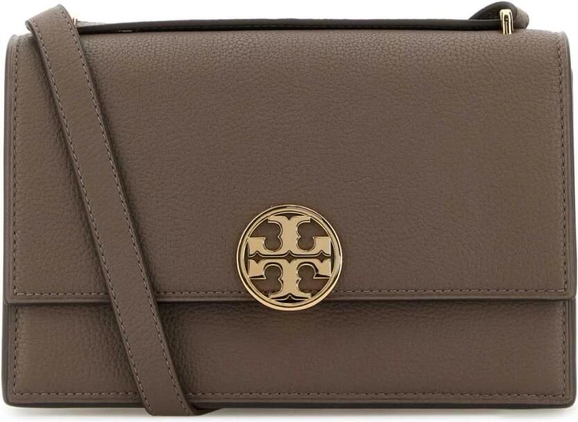 TORY BURCH Stijlvolle Beige Tassen met Logopatch Beige Dames