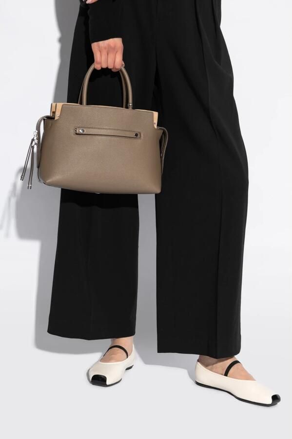 TORY BURCH Shoppers & Totes Mercer Pebbled Satchel With Structured Silhouette in grijs - Foto 6