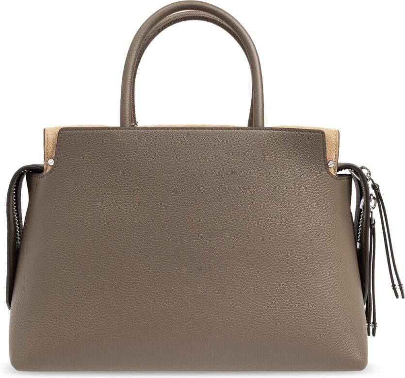 TORY BURCH Shoppers & Totes Mercer Pebbled Satchel With Structured Silhouette in grijs - Foto 3