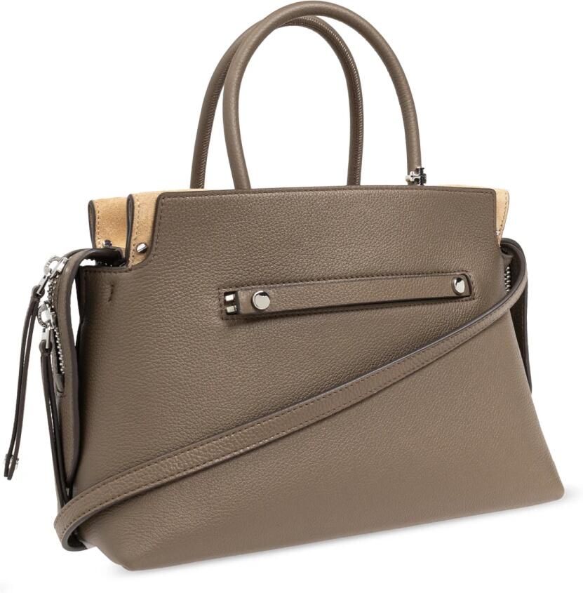 TORY BURCH Shoppers & Totes Mercer Pebbled Satchel With Structured Silhouette in grijs - Foto 2