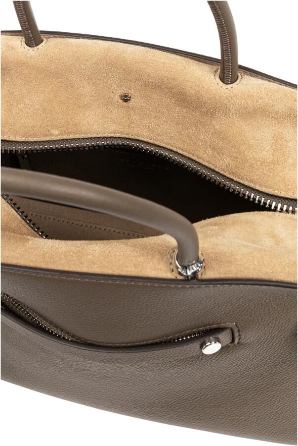 TORY BURCH Shoppers & Totes Mercer Pebbled Satchel With Structured Silhouette in grijs - Foto 4